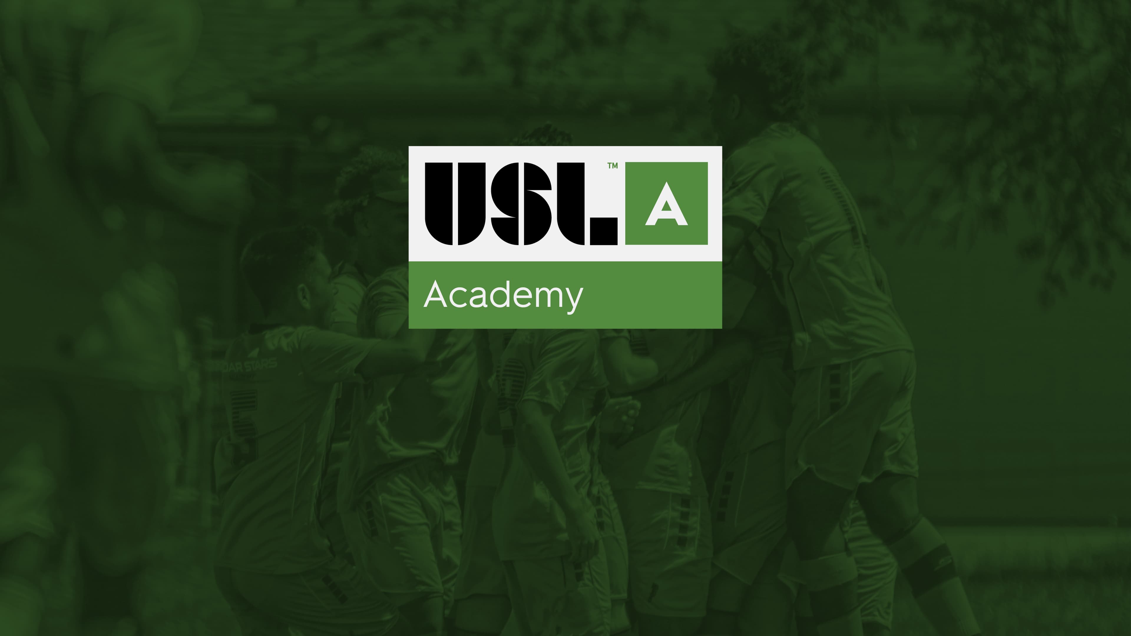 USL Academy banner featuring a team celebrating together